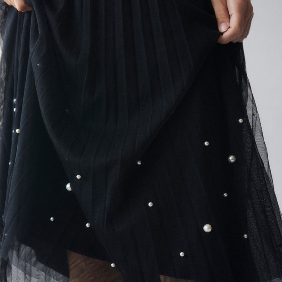 Anthropologie Daniel Rainn Tulle and Pearl A-Line Skirt - Picture 3 of 11